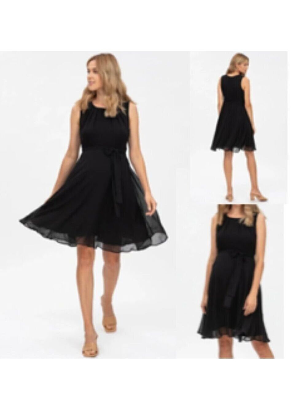 Pietro Brunelli Black Chiffon Maternity Dress Small